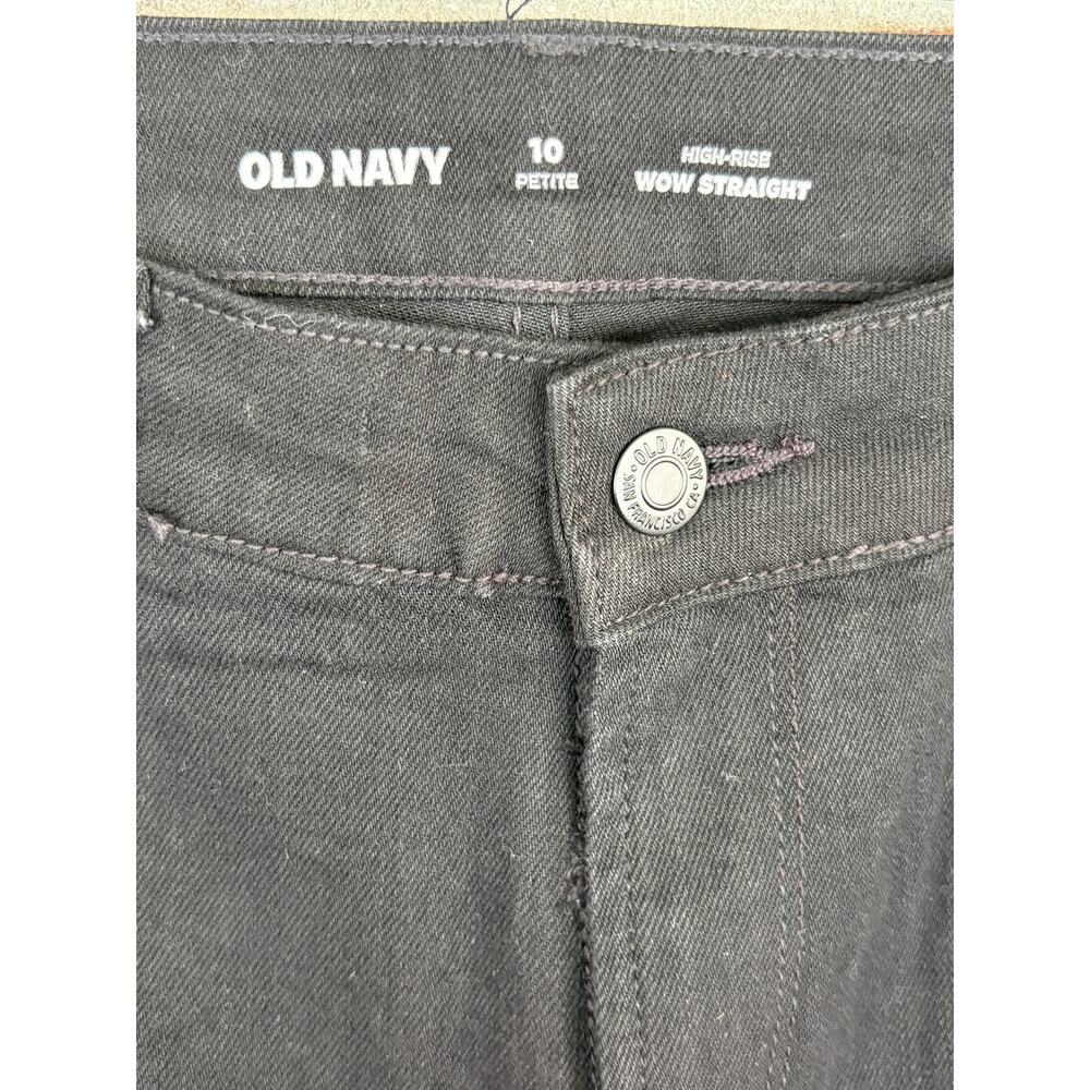 Old Navy High Rise Wow Straight Leg Jeans 30 10 10P 30P Petite Black Denim - Picture 3 of 3